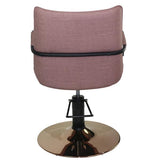 Taylor Dusty Pink Styling Chair - Gold Disc Base