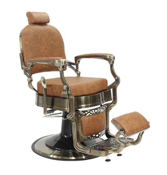 Havana Tan Barber Chair - Antique Frame