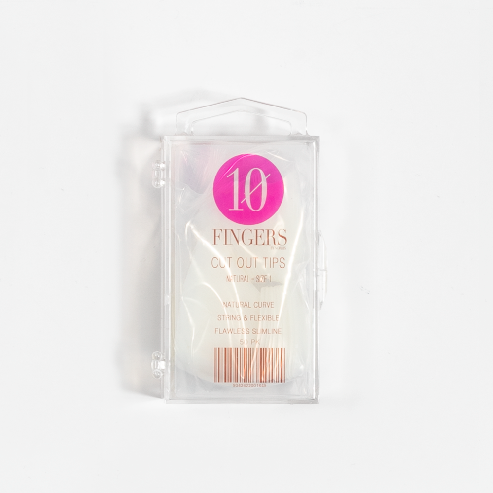 10 Fingers Cut Out Tips 50pk - Natural - Size 4