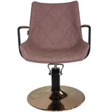 Taylor Dusty Pink Styling Chair - Gold Disc Base